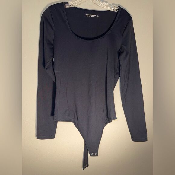 Abercrombie & Fitch Tops - Abercrombie & Fitch Classic Black Long Sleeve Thong Bodysuit Medium